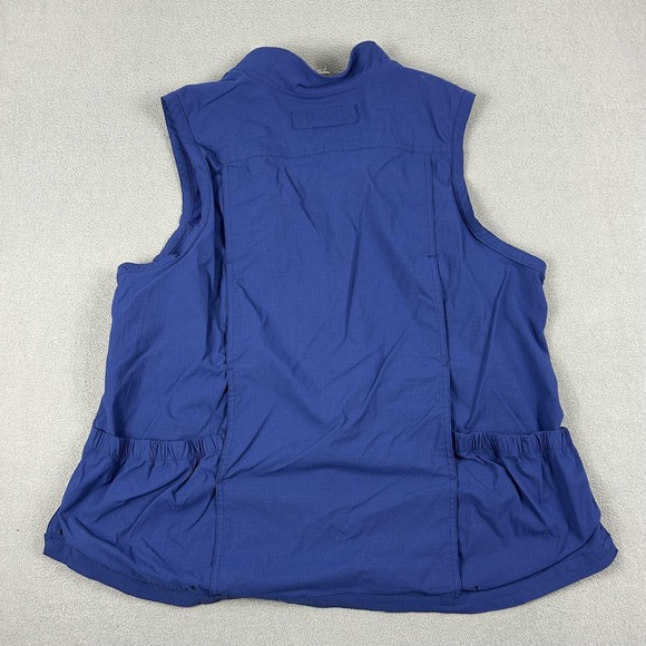 Duluth Trading Vest Womens 1X Blue Utility Fishing Travel Multi Pocket Zip Nylon - Picture 4 of 6